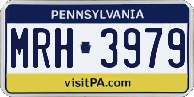 PA license plate MRH3979