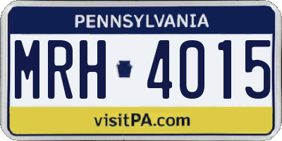 PA license plate MRH4015