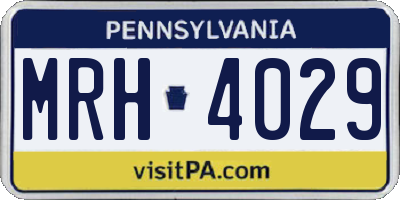 PA license plate MRH4029