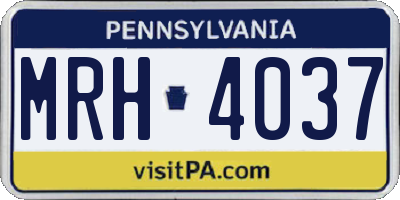 PA license plate MRH4037