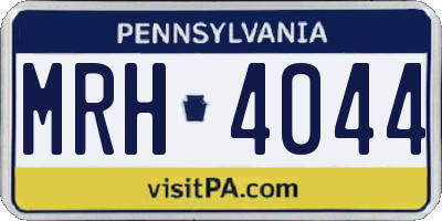 PA license plate MRH4044