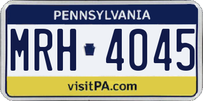 PA license plate MRH4045
