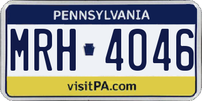 PA license plate MRH4046