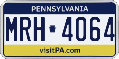 PA license plate MRH4064