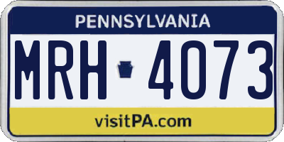 PA license plate MRH4073