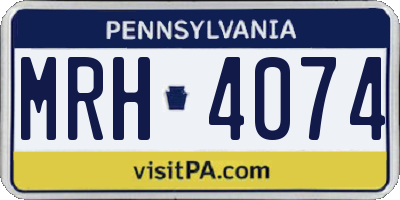 PA license plate MRH4074
