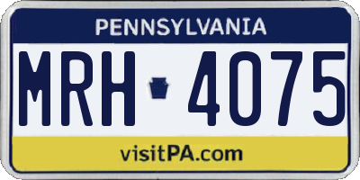 PA license plate MRH4075