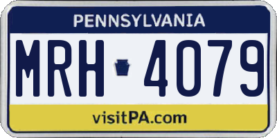PA license plate MRH4079