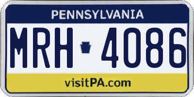 PA license plate MRH4086