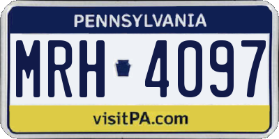 PA license plate MRH4097