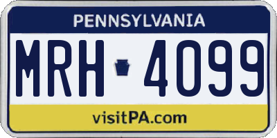 PA license plate MRH4099