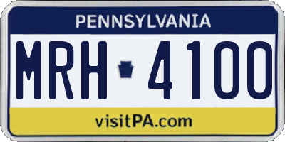 PA license plate MRH4100