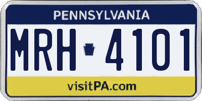 PA license plate MRH4101