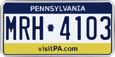 PA license plate MRH4103