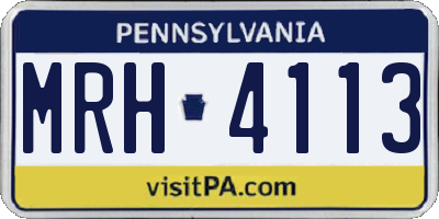 PA license plate MRH4113