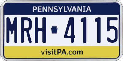 PA license plate MRH4115