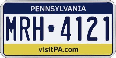 PA license plate MRH4121