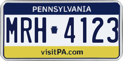 PA license plate MRH4123