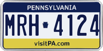 PA license plate MRH4124