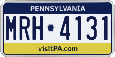 PA license plate MRH4131