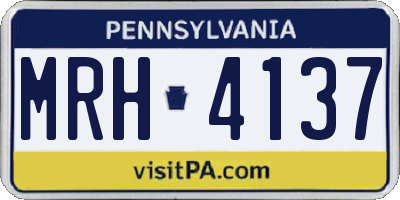 PA license plate MRH4137