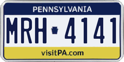 PA license plate MRH4141
