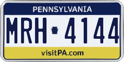 PA license plate MRH4144