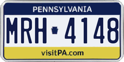 PA license plate MRH4148