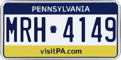 PA license plate MRH4149