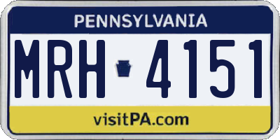 PA license plate MRH4151