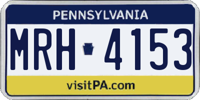 PA license plate MRH4153