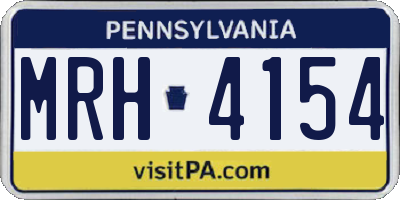 PA license plate MRH4154