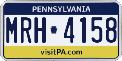 PA license plate MRH4158