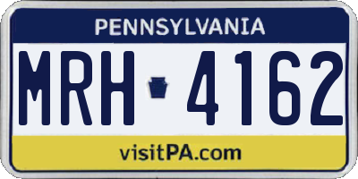 PA license plate MRH4162