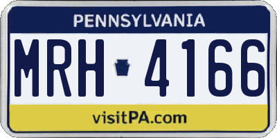 PA license plate MRH4166