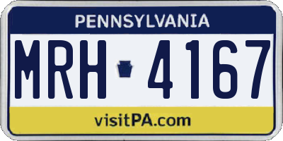 PA license plate MRH4167