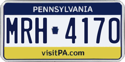 PA license plate MRH4170