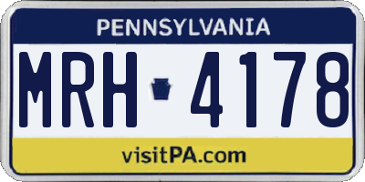 PA license plate MRH4178