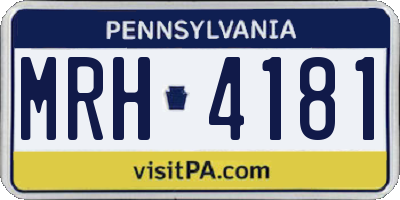 PA license plate MRH4181