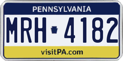 PA license plate MRH4182