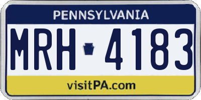 PA license plate MRH4183