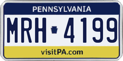 PA license plate MRH4199