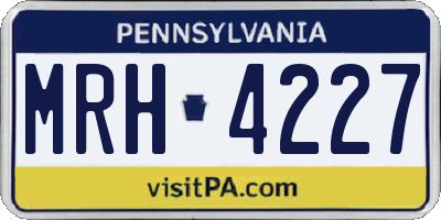 PA license plate MRH4227