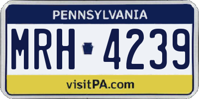 PA license plate MRH4239