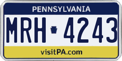 PA license plate MRH4243