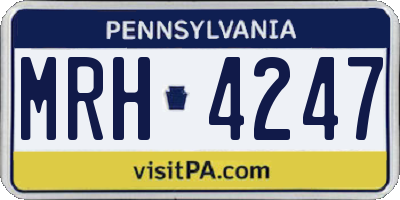 PA license plate MRH4247