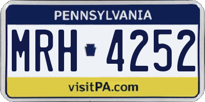 PA license plate MRH4252
