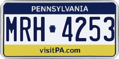 PA license plate MRH4253