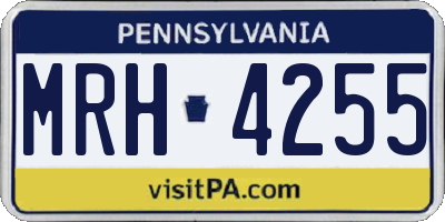 PA license plate MRH4255