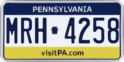 PA license plate MRH4258